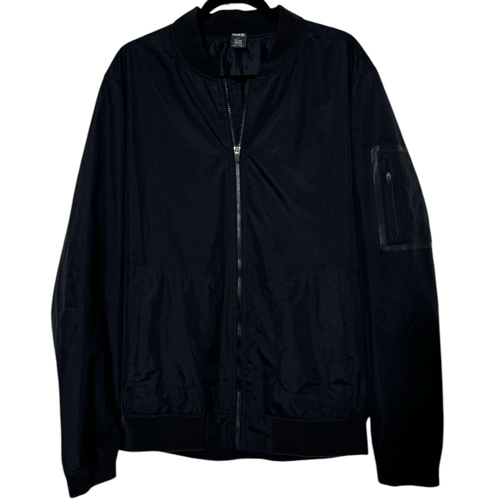 MSX By Michael Strahan Rain Repellent Black Bomber Jacket Size LT